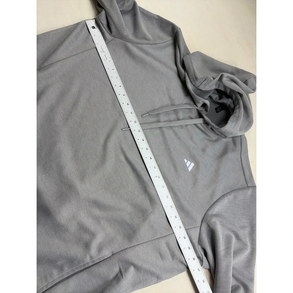 Adidas Mens Elevated PO Hood Grey Sweatshirt  2XL New